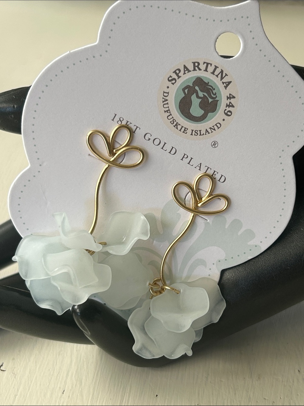 449 18K gold plated Corolla drop earrings/wedding/bridal/dressy